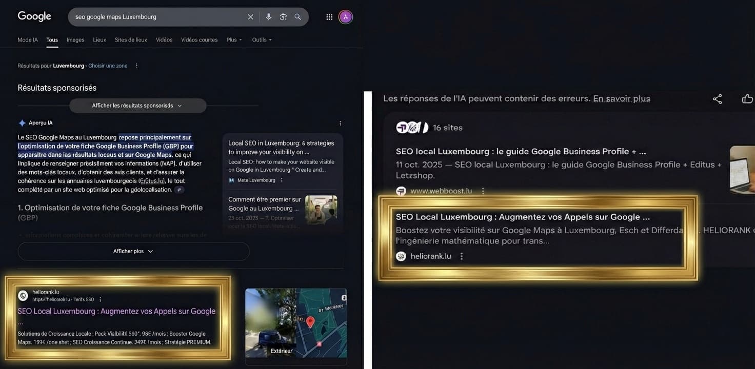 Preuve N°1 Google Maps et Citation IA